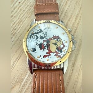 Vintage 90s Armitron Warner bros looney tunes taz musical watch NEW BATTERY